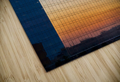 Brilliant sunset reflected in the glass of new office building Steve Heap puzzle