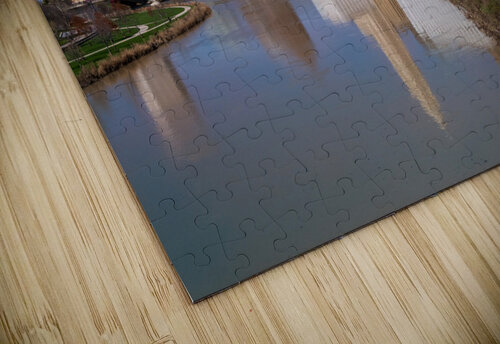 Columbus Ohio waterfront skyline after flood on river scioto Steve Heap puzzle