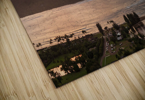 Breathtaking aerial view of sunset over Hanalei Bay landscape in Steve Heap puzzle