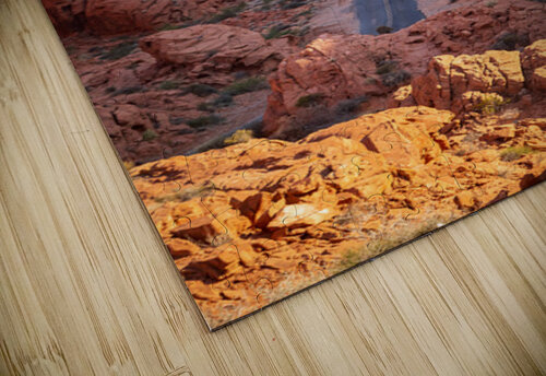 Mouses Tank Road through dramatic aztec sandstone formations in  Steve Heap puzzle