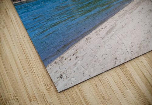 Turbulent water of Deception Pass under historic cantilevered br Steve Heap puzzle