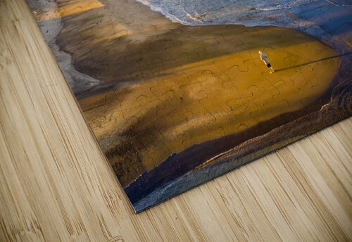 Aerial drone shot of man on the sand of Hanalei beach  Steve Heap puzzle