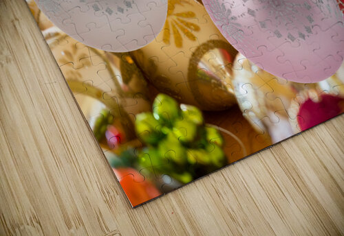 Three Christmas decorations on strings Steve Heap puzzle