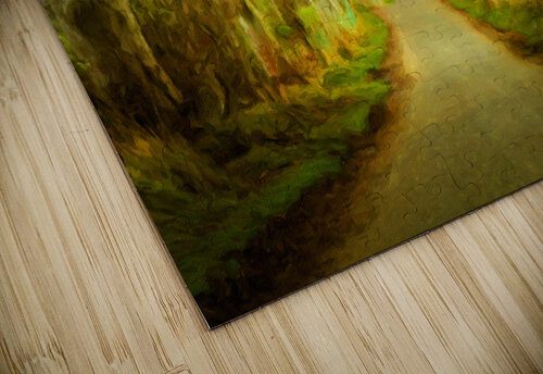 Dark Hedges road through old trees in digital oil Steve Heap puzzle