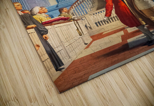 Detail of wall mural of George Washington Steve Heap puzzle