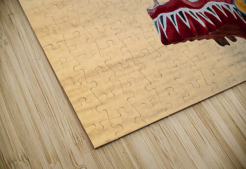 Dragon head carving on Hawaiian canoe in Oahu Steve Heap puzzle