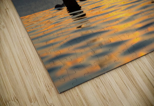 Silhouetted heads against infinity edge pool Steve Heap puzzle