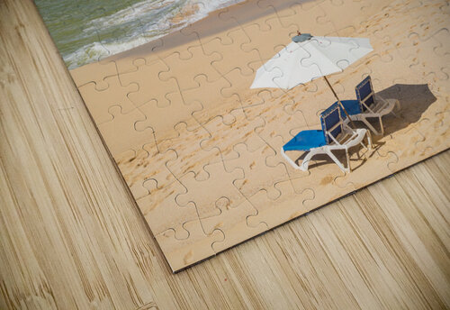 Reclining chairs and umbrella on Baie Rouge Steve Heap puzzle