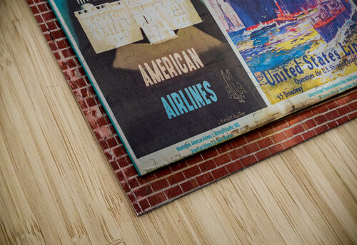 Three antique travel posters on the wall  Steve Heap puzzle