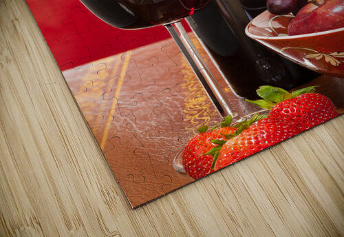 Red wine bottle and fruit with glass Steve Heap puzzle
