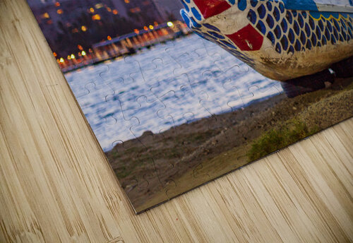 Carved head of dragon canoe Steve Heap puzzle