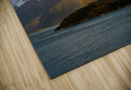 Panorama of Holanda glacier by Beagle channel with rainbow Steve Heap puzzle