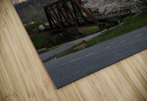 Steel girder bridge carries the bike walking trail over Deckers  Steve Heap puzzle