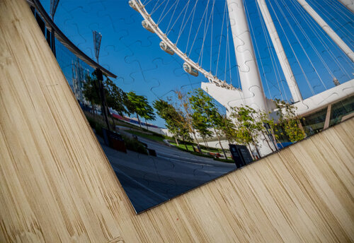 Fisheye view of Ain Dubai observation wheel on Bluewaters Island Steve Heap puzzle