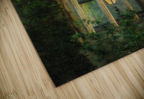 Oil painting of street light seen at St Dunstan church Steve Heap puzzle