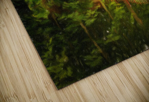 Oil painting of Crim Dell bridge at William and Mary college Steve Heap puzzle