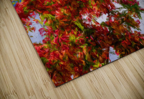 Impressionistic painting of rainbow shower tree blossoms Steve Heap puzzle