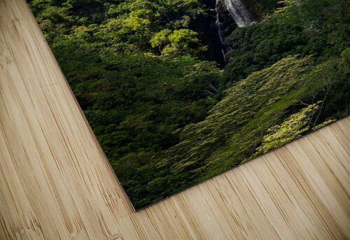 Opaekaa Falls sunlit as dark storm clouds gather over the hills Steve Heap puzzle