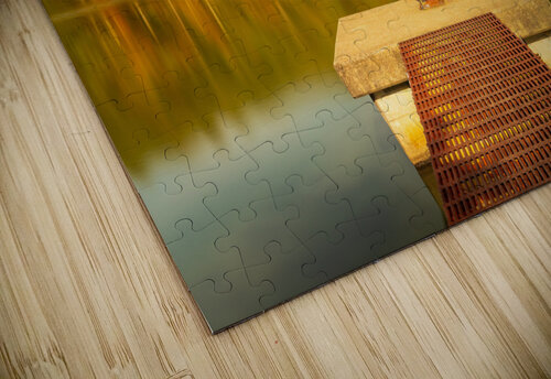 Fall leaves and metal pier in Coopers Rock State Forest in WV Steve Heap puzzle