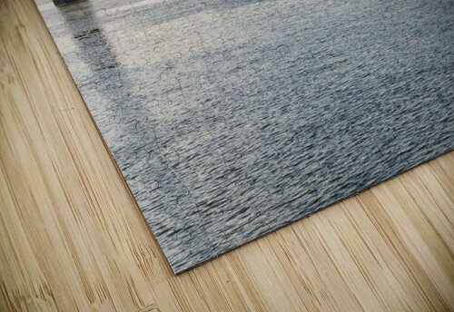 Fisherman fishing in Mississippi river on misty autumn morning Steve Heap puzzle