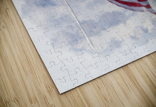 Digital art of USA stars and stripes flag against blue sky Steve Heap puzzle