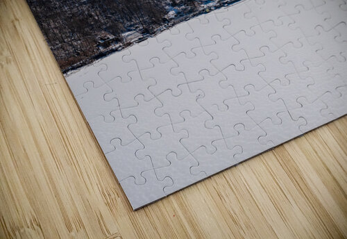 Aerial panorama of the frozen Cheat Lake Morgantown WV looking  Steve Heap puzzle