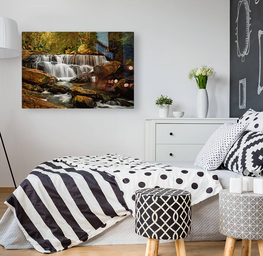 Impressionistic Deckers Creek waterfall in West Virginia Reproduction