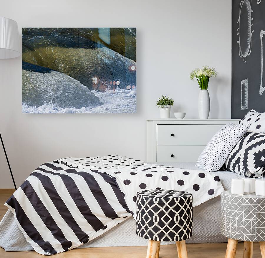 Frozen motion of raging water flowing over Valley Falls Reproduction