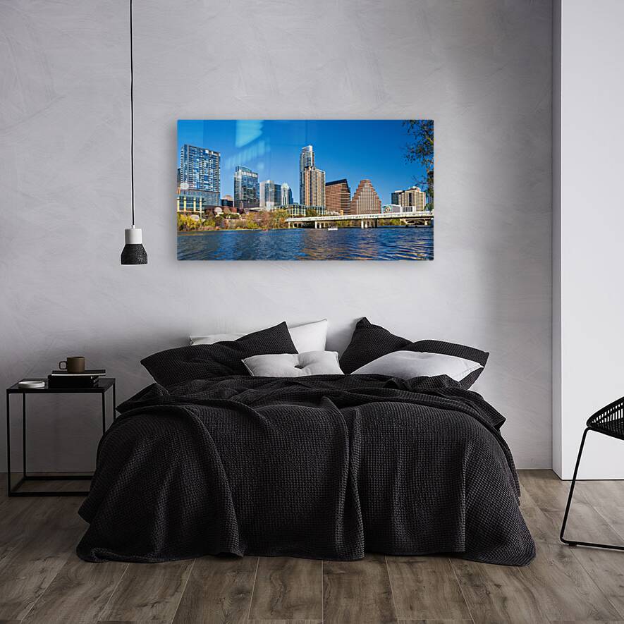 Cityscape of apartments and offices  in downtown Austin Texas Reproduction