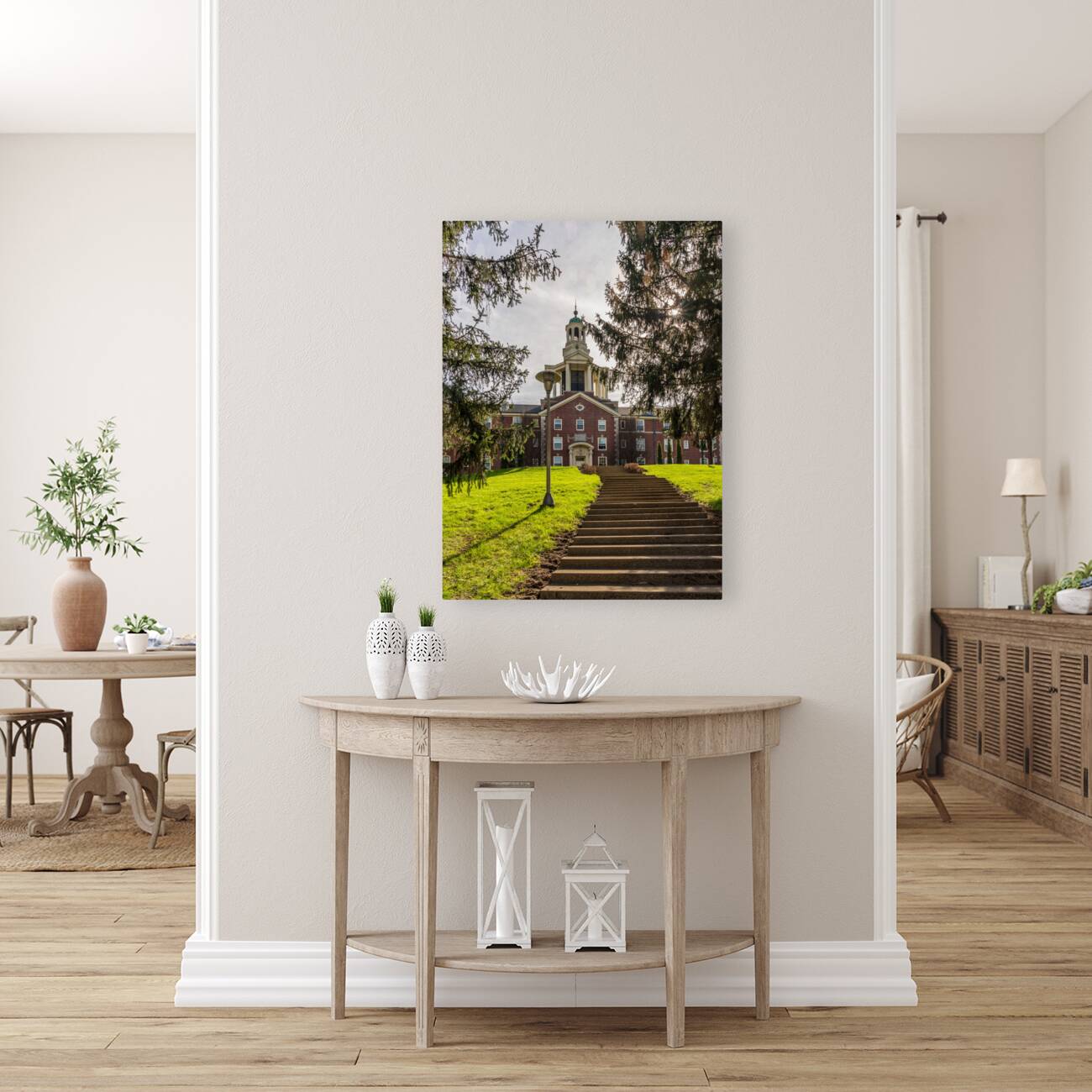 Facade of iconic Stuyvesant Hall at Ohio Wesleyan University Reproduction