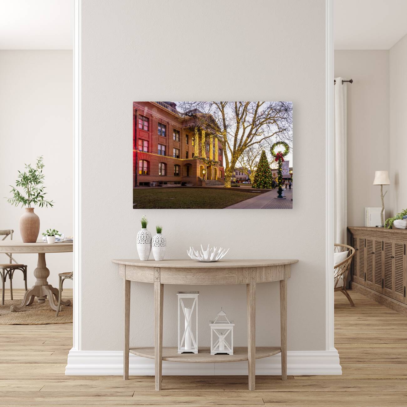 Entrance to Williamson County Courthouse in Georgetown TX Reproduction