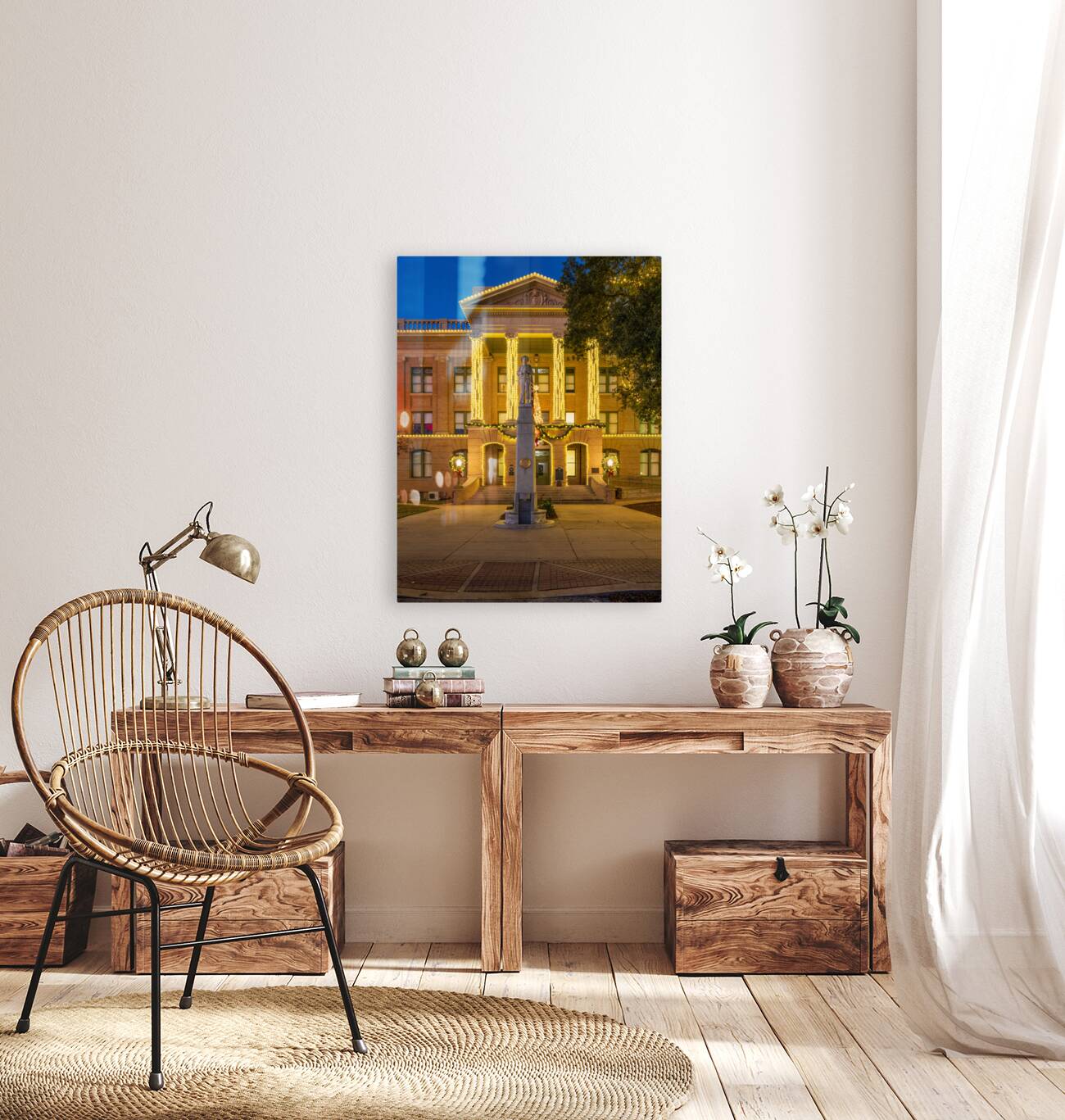 Entrance to Williamson County Courthouse in Georgetown TX Reproduction