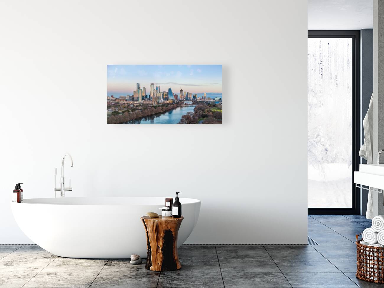 Cityscape of downtown Austin from the west in Zilker park 2025 Reproduction