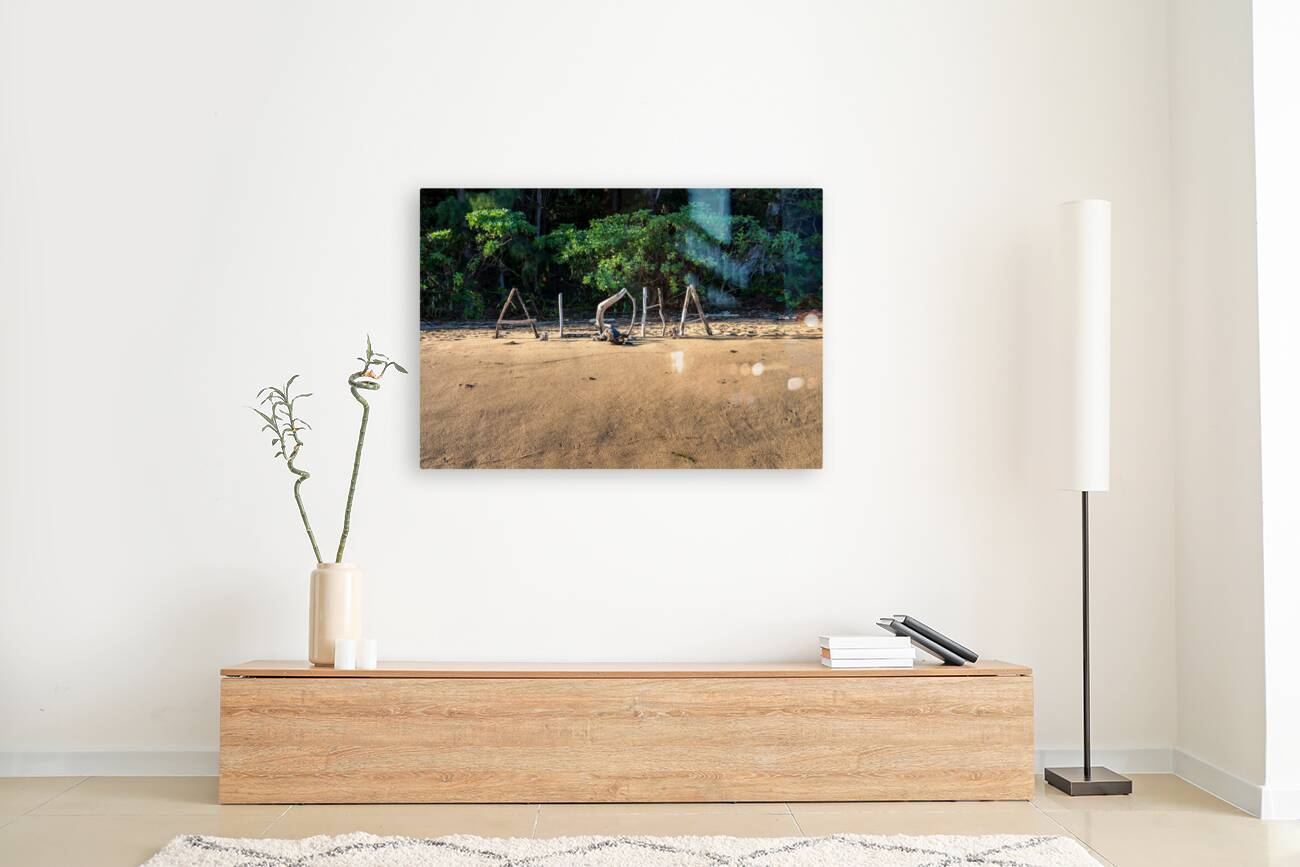 Aloha from Kauai: A driftwood greeting spells out a warm welcome Reproduction