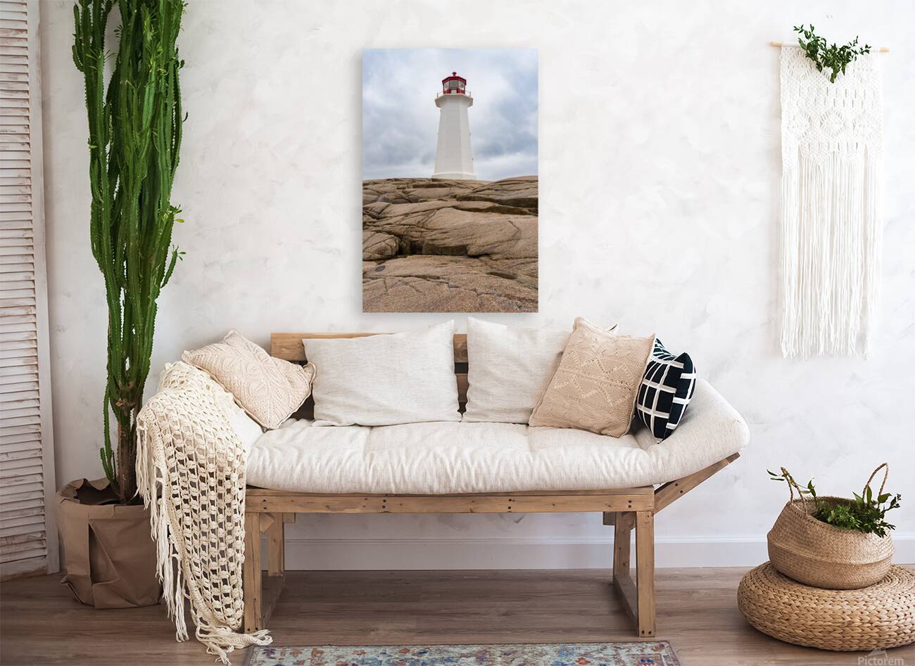 Famous Peggys Cove lightouse near Halifax in Nova Scotia Canada Reproduction