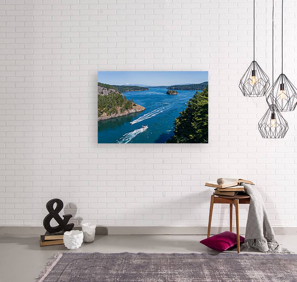 Turbulent water of Deception Pass in the Whidbey Island state pa Reproduction