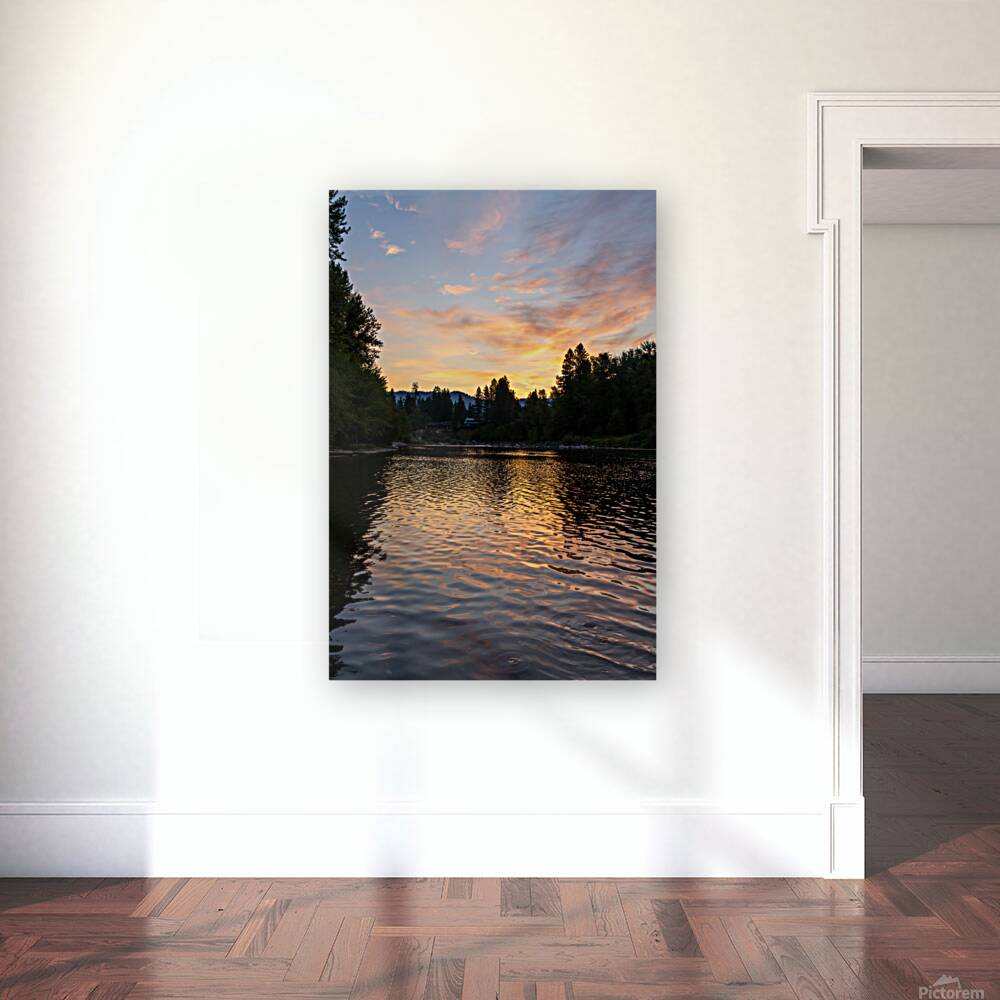 Sunrise over Wenatchee River in Leavenworth Washington State Reproduction