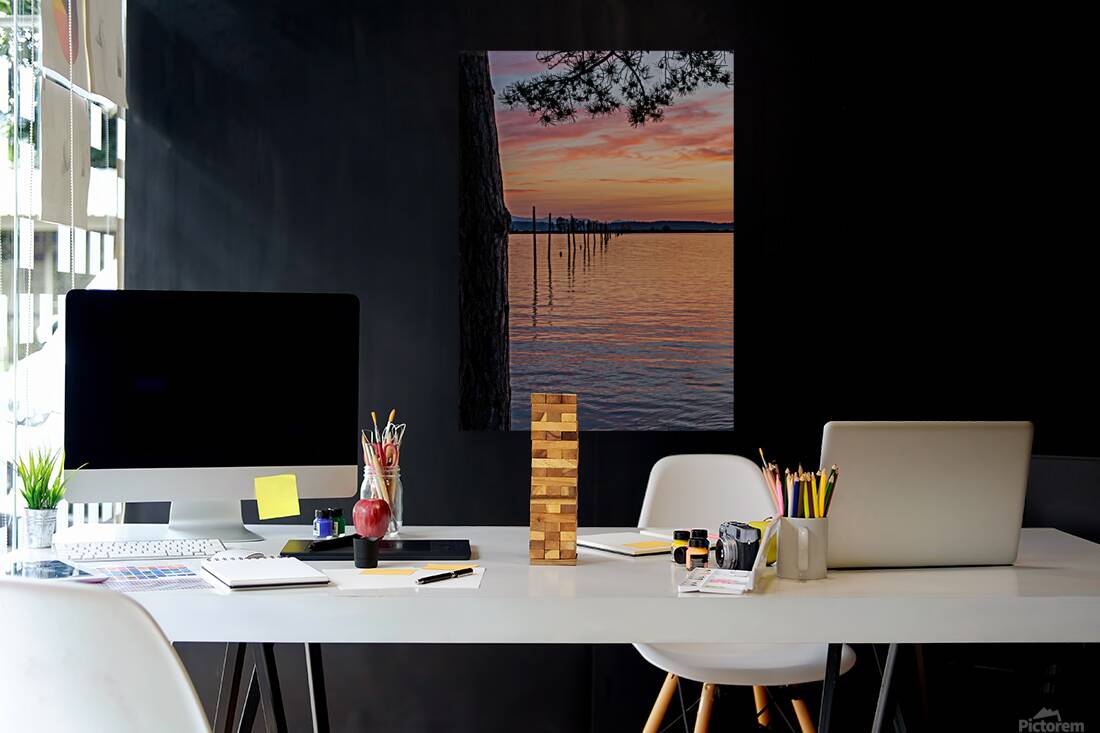 Dramatic sunset clouds over Possession Sound Everett in Washingt Reproduction