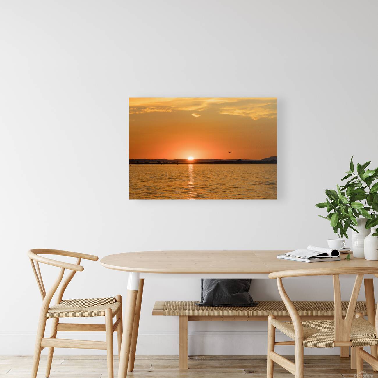 Dramatic sunset clouds over Possession Sound Everett in Washingt Reproduction