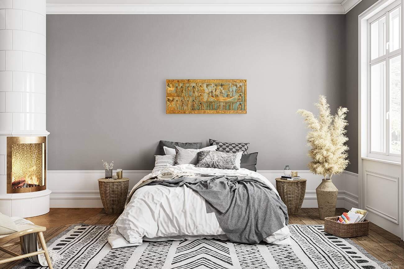 Detail of ceiling panels inside Temple of Hathor at Dendera  Reproduction