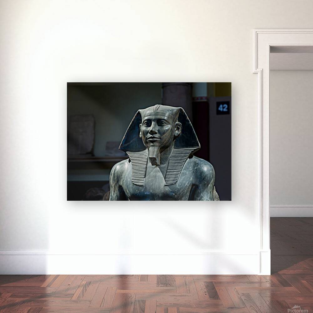 Head of the famous Khafre statue carved from  anorthosite gneiss Reproduction