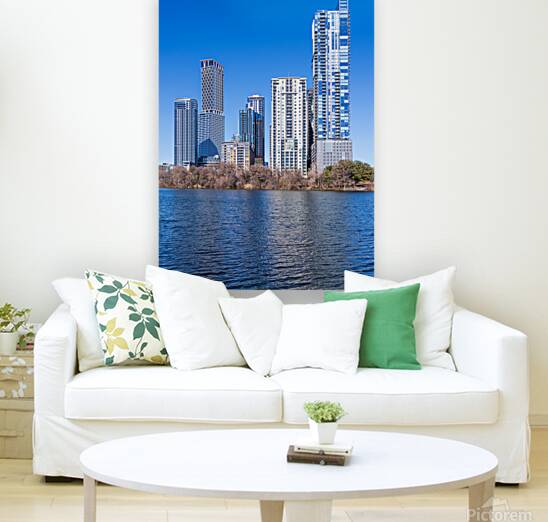 Modern Rainey Street Austin apartments above lake Reproduction