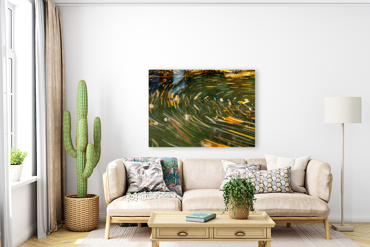 Swirling leaves on Deckers Creek Reproduction