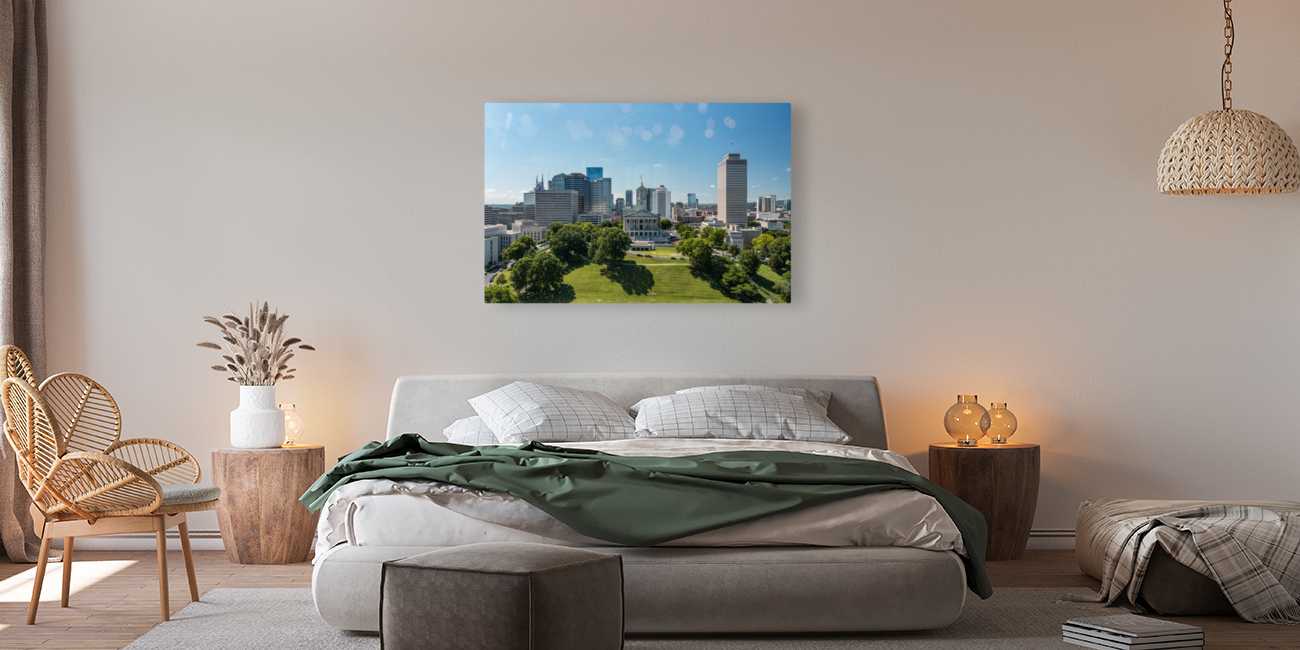 Aerial view of the Tennessee State Capitol building in Nashville Reproduction