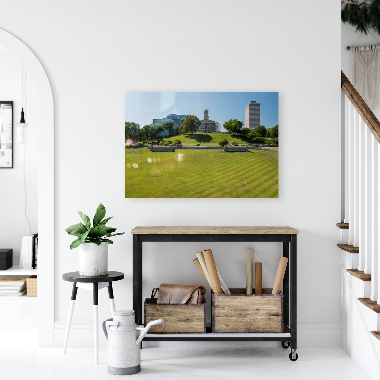 Grass before State Capitol building in Nashville Tennessee Reproduction