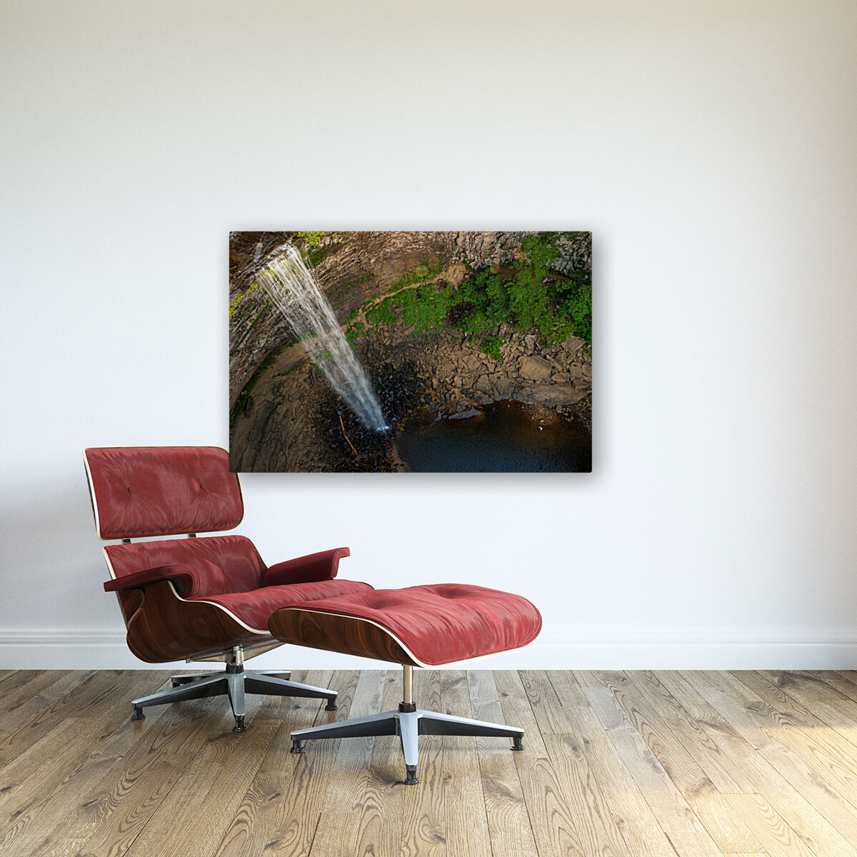Waterfall at Ozone Falls in Tennessee showing the lip of the gorge Reproduction