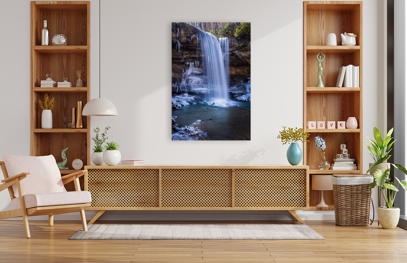 Cool as Cucumber Falls in winter Reproduction