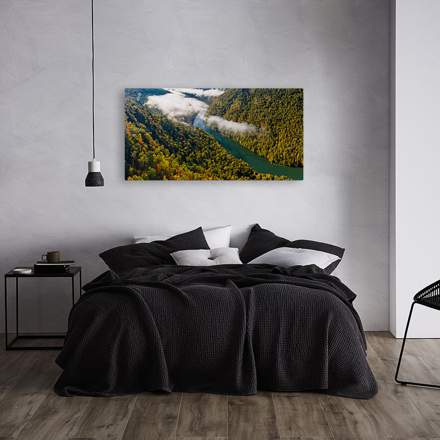 Narrow gorge of the Cheat River upstream of Coopers Rock State Park Reproduction