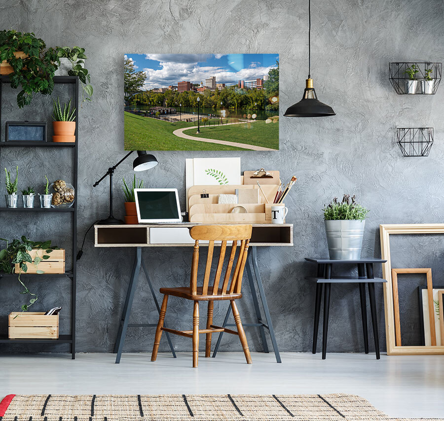 Panorama of Fairmont in West Virginia taken from Palantine Park Reproduction