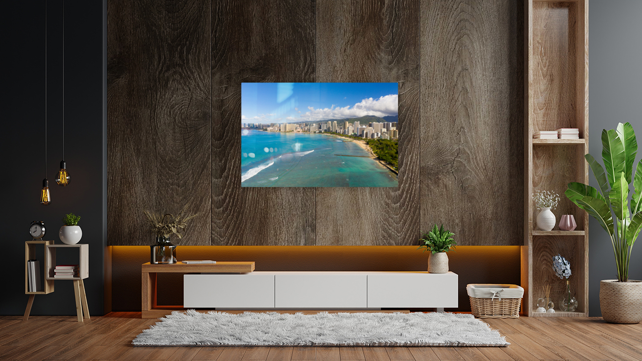 Aerial view of Waikiki looking towards Honolulu Reproduction